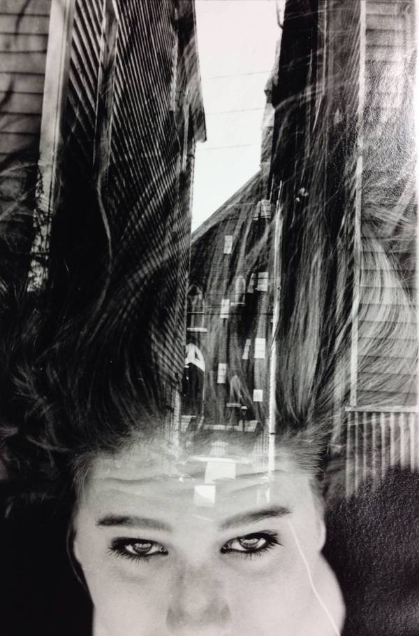 Stephanie Greene Photography #film #white #35mm #negatives #black #hair #and #sandwhiched #buildings