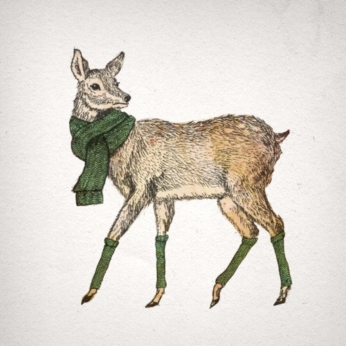 FLECK-TESSERACT, Some wintery prints and cards will be on their way... #deer #christmas #illustration #art #winter