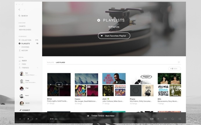 Tomahawk: A universal music player by Jordi Verdú #crossplatform #design #player #interface #clean #music #minimalist #gui