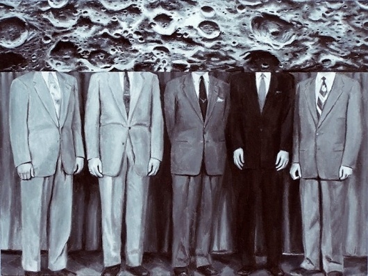 Dan Bina, Moon Heads #oil #bina #nasa #dan #men #vintage #painting #canvas #moon