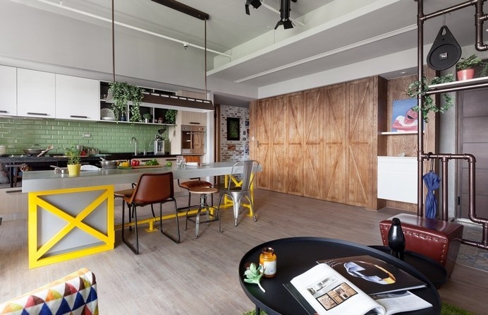Playful Approach to Modern Living in Taiwan: The Family Playground by House Design #family #house #modern #design #kitchen #apartment