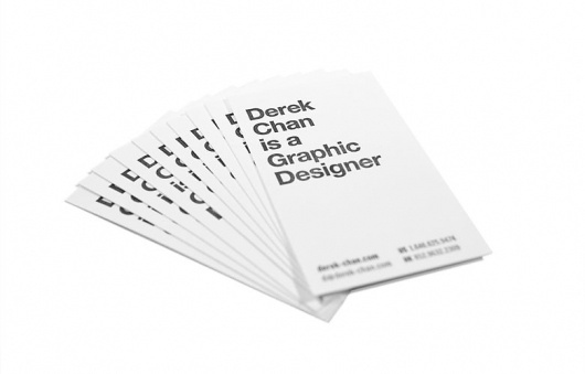 About / Derek Chan #white #business #card #letterpress #helvetica #typography