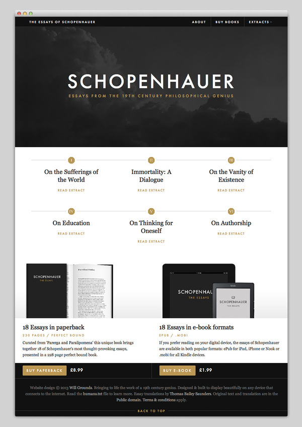 Essays of Schopenhauer #website #layout #design #web
