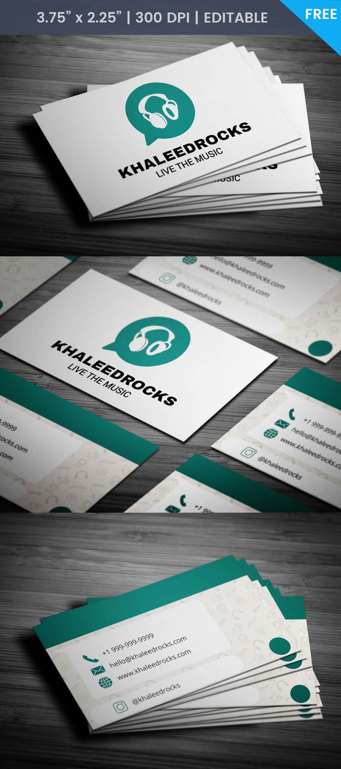 Free Whatsapp Themed Dj Business Card Template