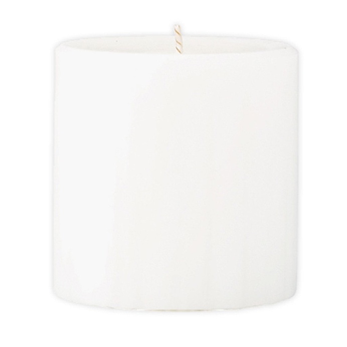 Marbled Pillar Fresh Cotton & Lavender Scented Candle, 7 x 7 cm