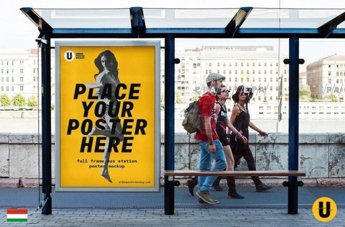 Bus Stop Poster Mockup