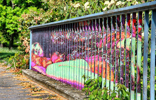 CJWHO ™ (Hidden Railing Street Art That Can Only Be Seen...) #hidden #design #germany #illustration #art #street