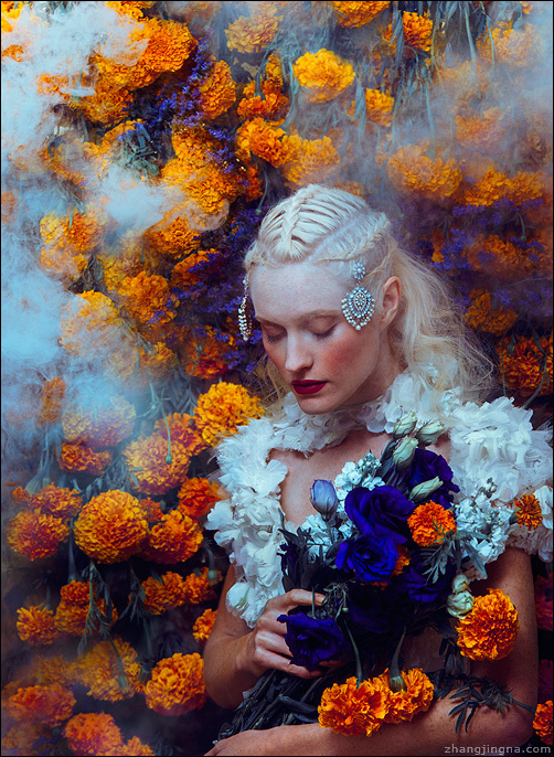 Motherland Chronicles 34 In the Secret Garden Zhang Jingna zemotion.jpg (502×686) #portrait #smoke #flowers #zhang jinga #motherland chroni