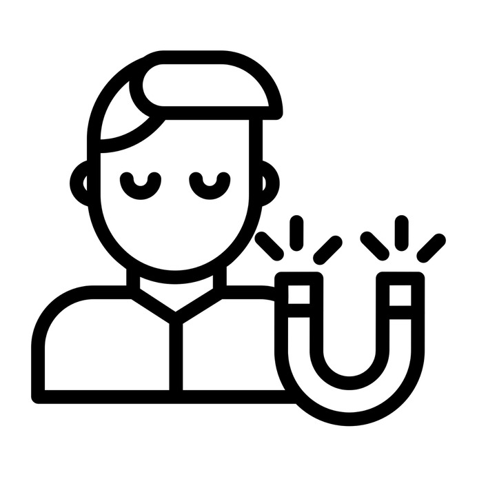 See more icon inspiration related to magnet, smart, business and finance, influence, magnetism, intelligence, user, marketing, avatar, target, profile and man on Flaticon.