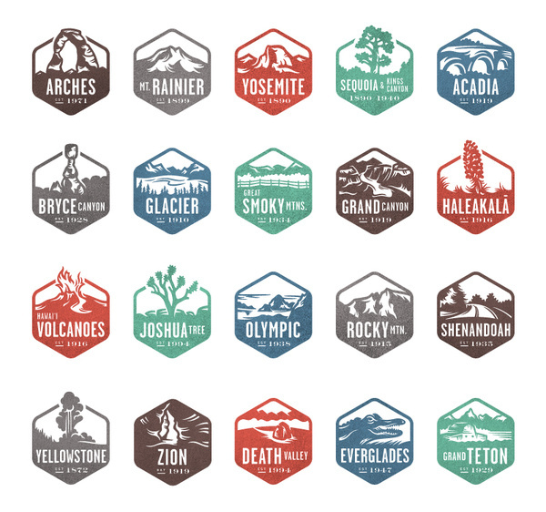 National Parks Stamps #logo #stamp