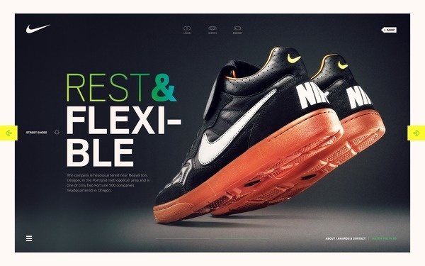 Nike #shoes #site #design #direction #nike #colour #art #web