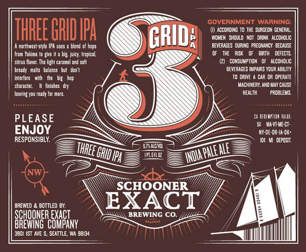 Schooner Exact BrewingÂ Company The Dieline #alcohol #label