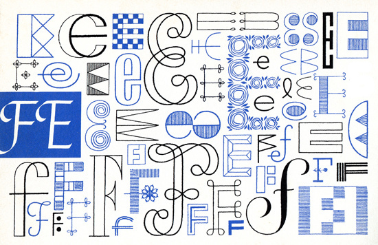 E, Embroidery Letterforms, Present and Correct