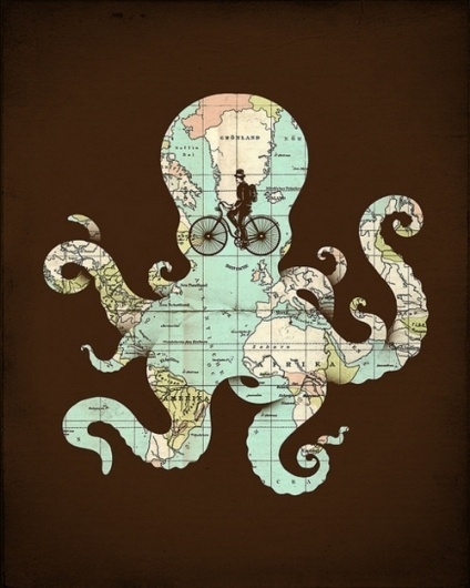 Tumblr #bicycle #octopus #map