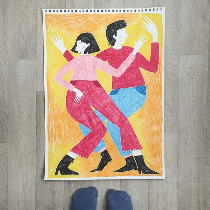 Romance isn’t dead because I draw it again and again and again (toes for scale 🧦)