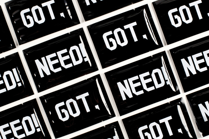 Got, Got, Need! - Luke Dodridge #typography #design #book #publication #type #typeface #stickers #grid #packaging