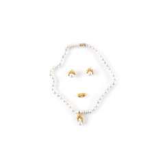SCHMUCK-SET MIT PERLEN UND BRILLANTBESATZ