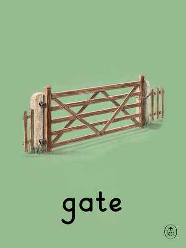 gate Art Print by Ladybird Books Easyart.com #vintage #artprints #print #design #retro #art #bookcover