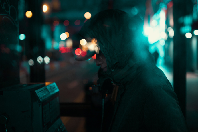 neon rain girl
