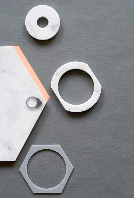 Varia — Design & photography related inspiration #modern #geometric #jewel #simple #jewelry #marble #minimal