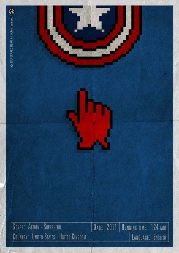 H-and Movie #movie #superhero #and #steven #design #rogers #gerald #vintage #poster #web #bear #hand #action