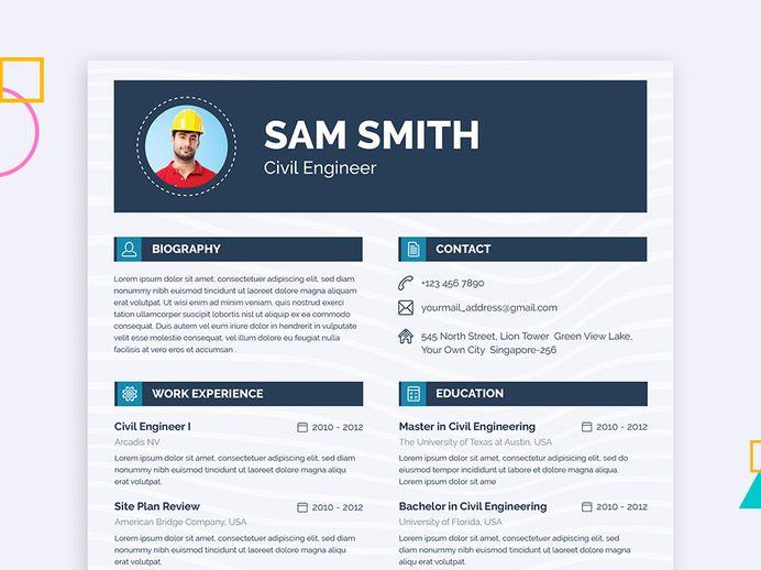 Engineer Resume - Free Engineer Resume Template with Clean Layout