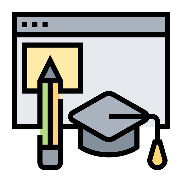 See more icon inspiration related to lesson, online learning, online education, e-learning, mortarboard, browser, education and pencil on Flaticon.