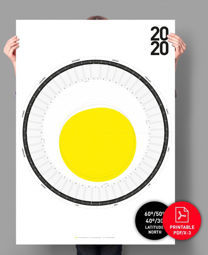 2020 Wallcalendar // Round Method // Minimal Calendar // Calendar in a Circle //