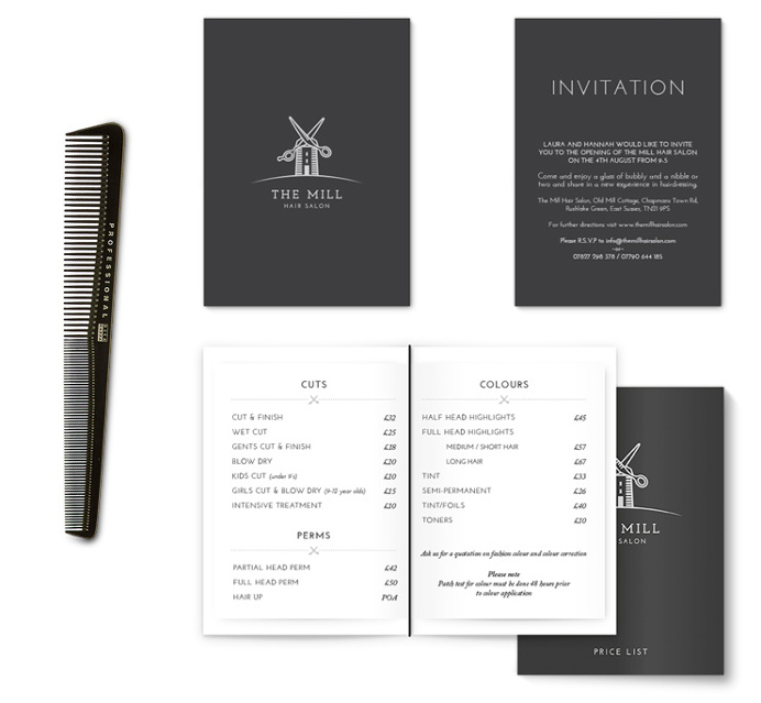 The Mill branding and stationery, by Redspa http://redspa.uk