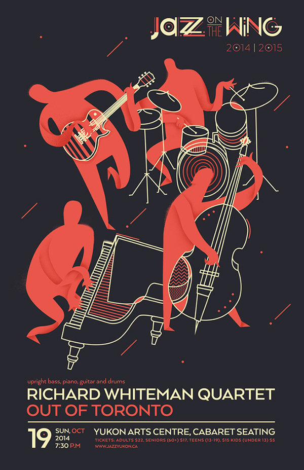 Jazz on the Wing 2014/2015 on Behance #music #jazz #illustration #poster