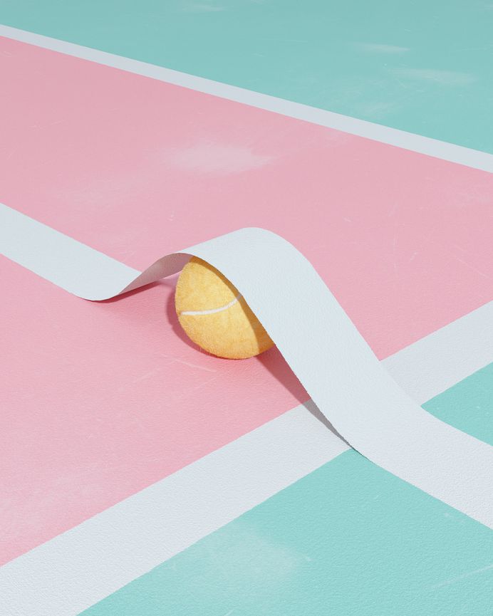 Tennis, from molistudio #surreal #minimalism #pastel #3D #graphic #sport