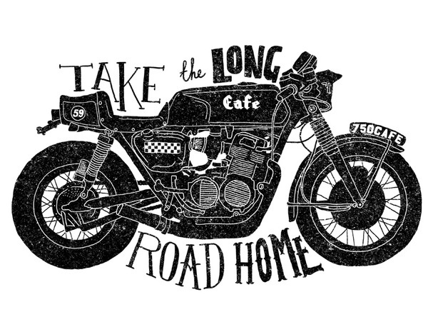 All sizes | Take the long road home | Flickr Photo Sharing! #teelocker #orka #illustration #caferacer #abo #typography