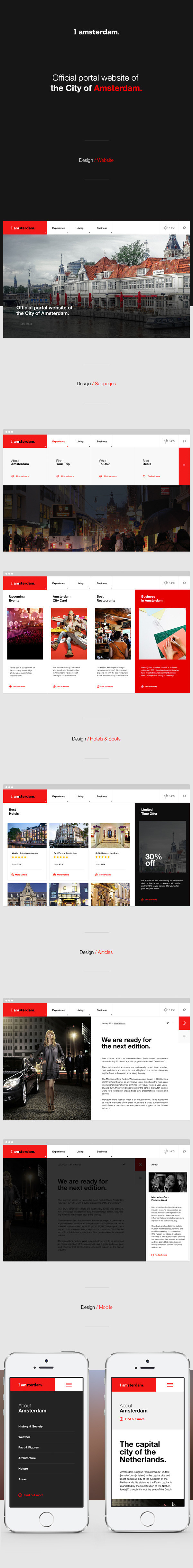 iAmsterdam on Behance #menu