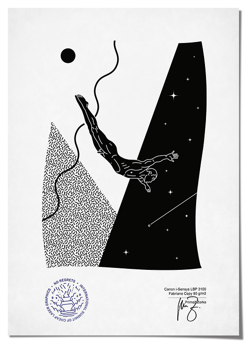 "No Regrets" Artwork for the 2014 edition of International Summit of Cheap Laser Graphics, themed No Regrets in Künstlerhaus Vienna. #illustration