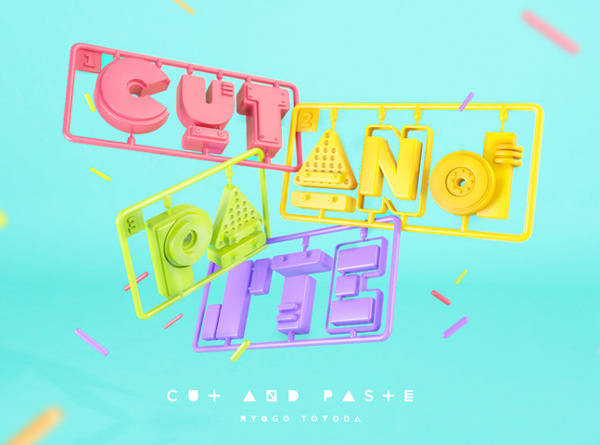 Cut and Paste #type #color #3d #typography