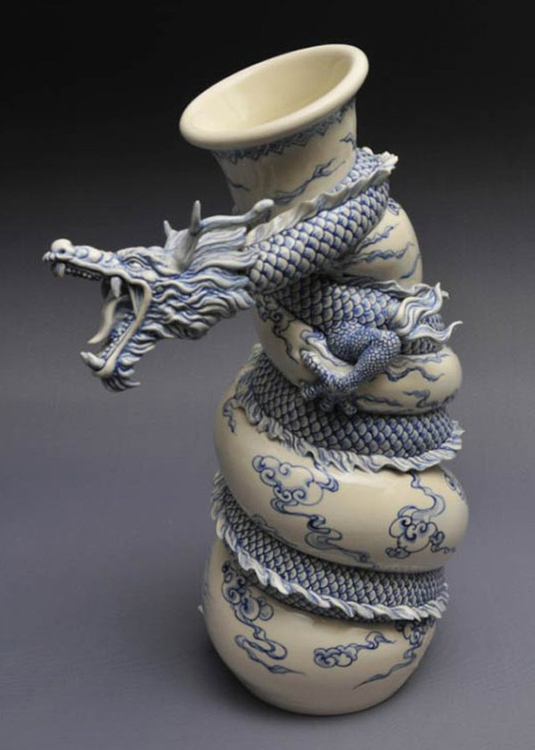 A Dragon Teapot And Other Mystique Creations Wall to Watch #dragon #fantasy #sculpture #vase #ceramics #asia #pot #china #art #teapot #oriental #beauty