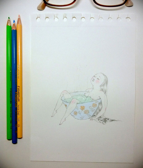 (11) Tumblr #illustration #tea #traditional #girl