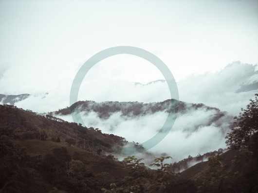 Blue circle #clouds #sky #color #landscape #circle #mountains