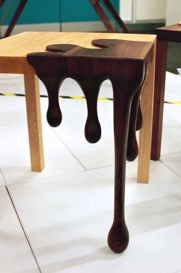 Dark chocolate art and design on funiture #chocolate #tables #art furniture #fusion tables