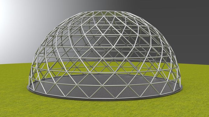 geodesic dome large dome frame structure 3d model obj mtl 3ds dxf 3dm dwg 1