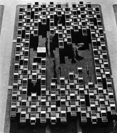 © sachio otani kojimachi project for high density courtyard dwellings  japan 1961 #courtyards #models #1960s #architecture #housing