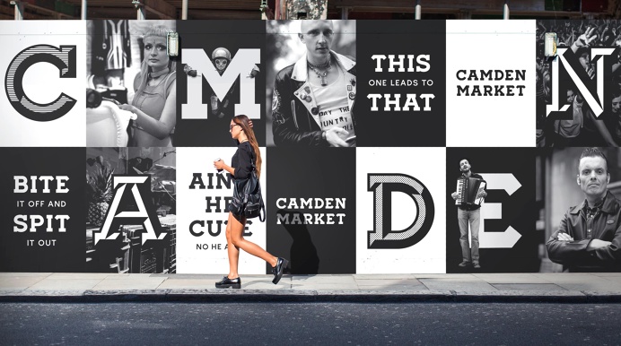 camden market hoardings branding corporate design minimal black mindsparkle mag amsterdam black branding camden corporate design hoarding i