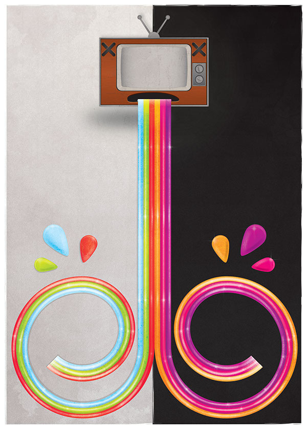 Fake‬ Media on Behance #swirl #design #illustration #art #rainbow #tv