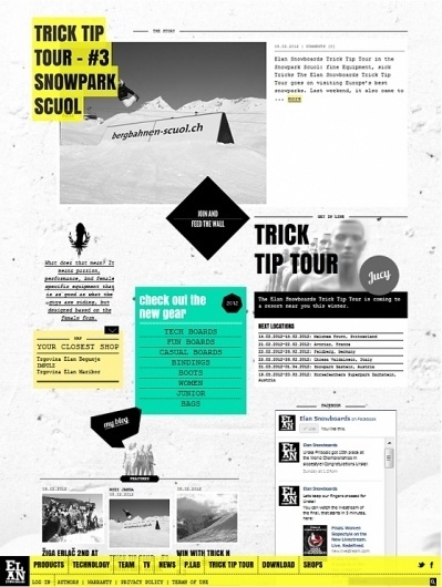 Elan Snowboards 2012 | vbg.si - creative design studio #design #webdesign #snowboards #layout #web