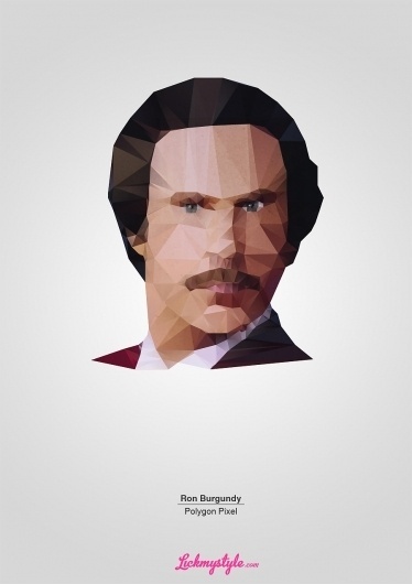 ron-burgundy-polygon-pixel.jpg (JPEG Image, 900 × 1273 pixels) #origami #polygon #anchorman