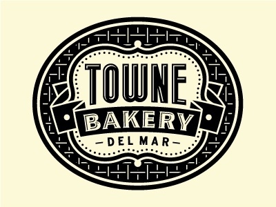 Dribbble - Towne Bakery by Tim Frame #bakery #banner #towne #icon #del #logo #mar #california