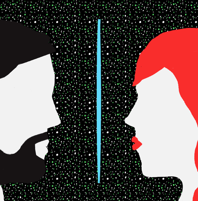 The Skype Kiss #fitza #illustration
