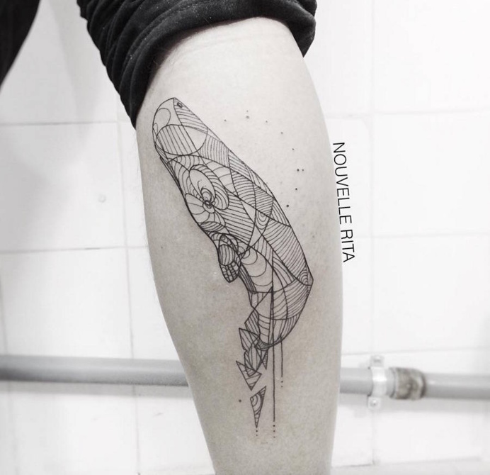 Artistic and Geometric Animals Tattoo Design #Tattoo #body art #ink #Tattoo art