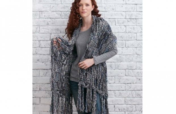 Arm Knit Fringed Wrap #fashion #diy #style