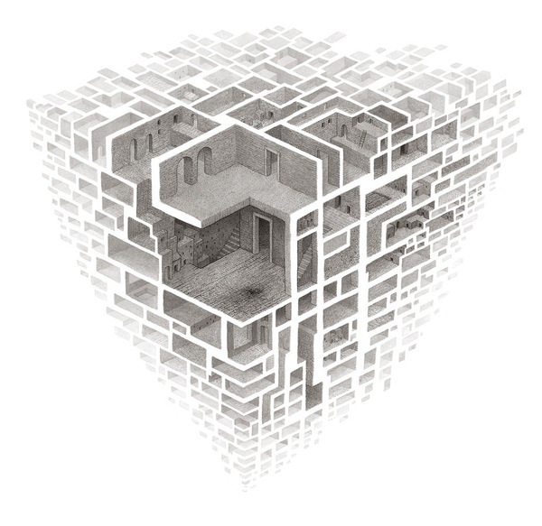 Airy Dresses Carved From Marble by Alasdair ThomsonMarch 29 #illustration #maze #surreal